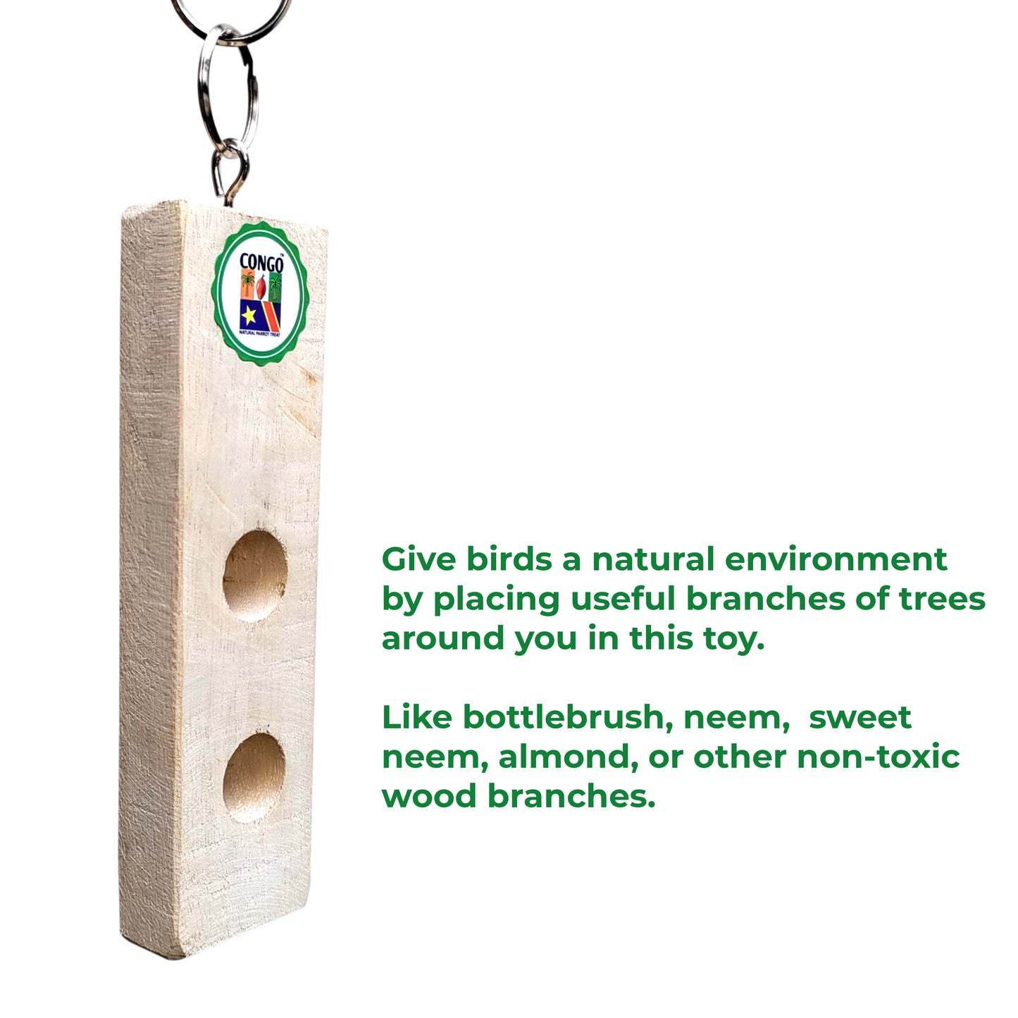Congo Twigs Holder for Holding Natural Plant Twigs for Budgies, Cockatiels, Conure, Senegal, Amazon, African Grey and Other Birds Piece of 1