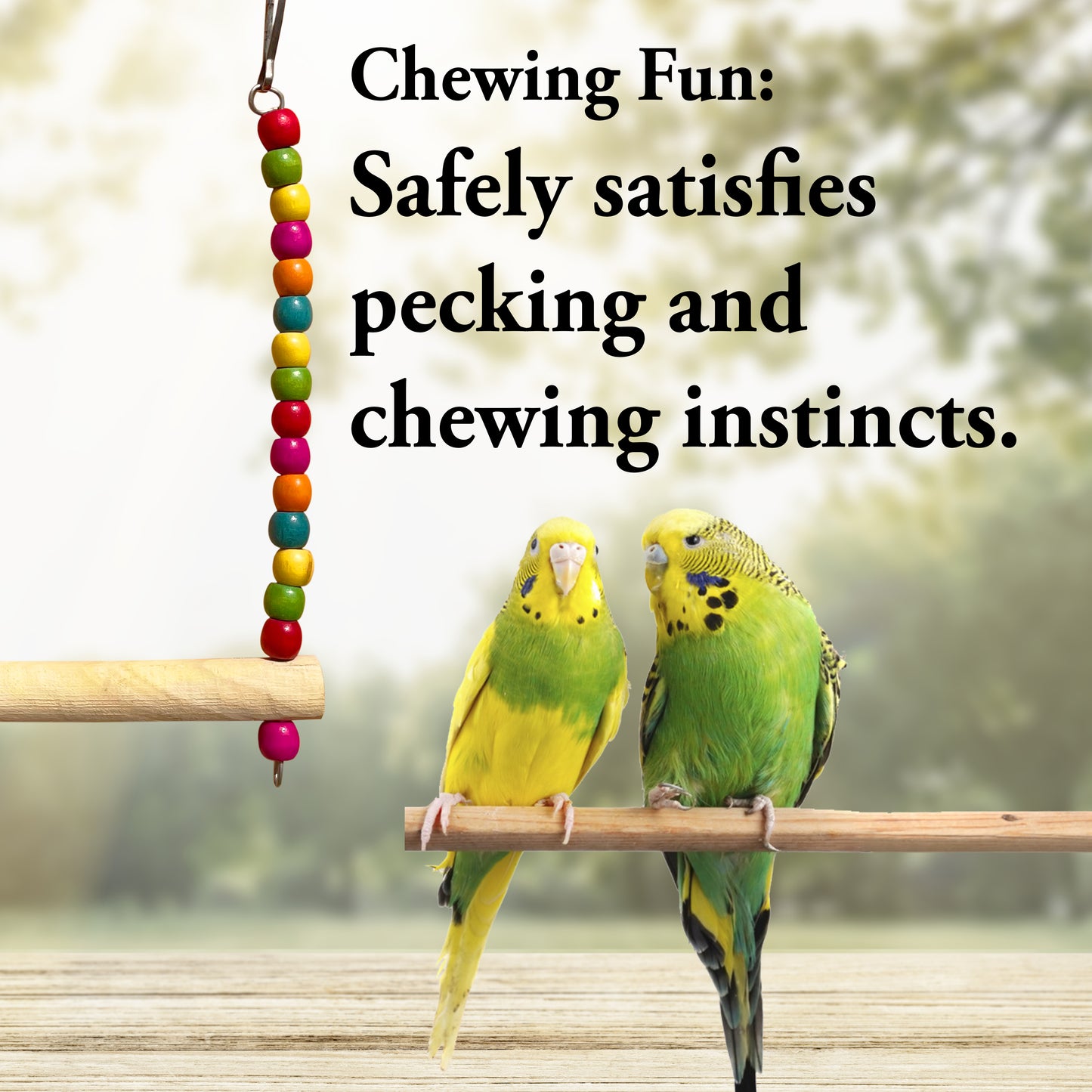 Congo® 22X20cm Colorful Wooden Beads Swing for Budgies, Parakeet, Lovebirds, Cockatiels, Conure and Other Birds