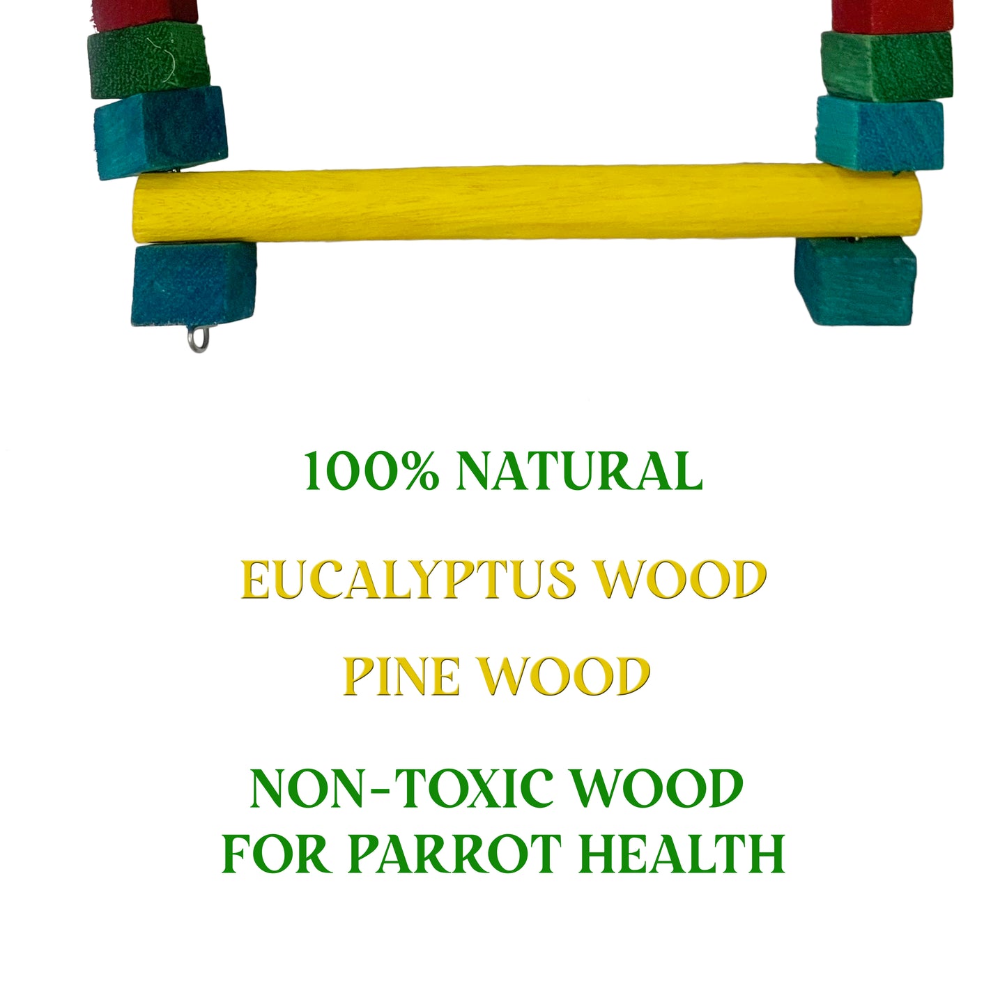 Congo® Colored 18X12 Inch Bird Swing Wooden Bird Toys Cage Accessories for Conure, African Grey, Senegal, Amazon, Macaw and Other Birds Piece of 1
