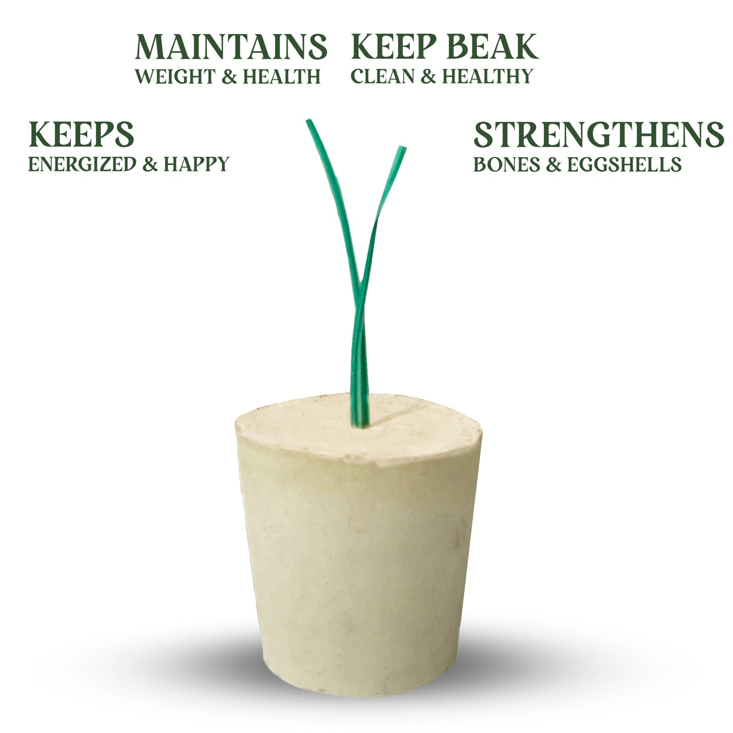 Congo® Herbal Mineral Calcium Block with Super Benefits for Finches, Budgies, Conures, Lovebirds, Cockatiels, African Grey, Macaws, Cockatoo, Eclectus and Other Birds Pack of 04 (1 Box)