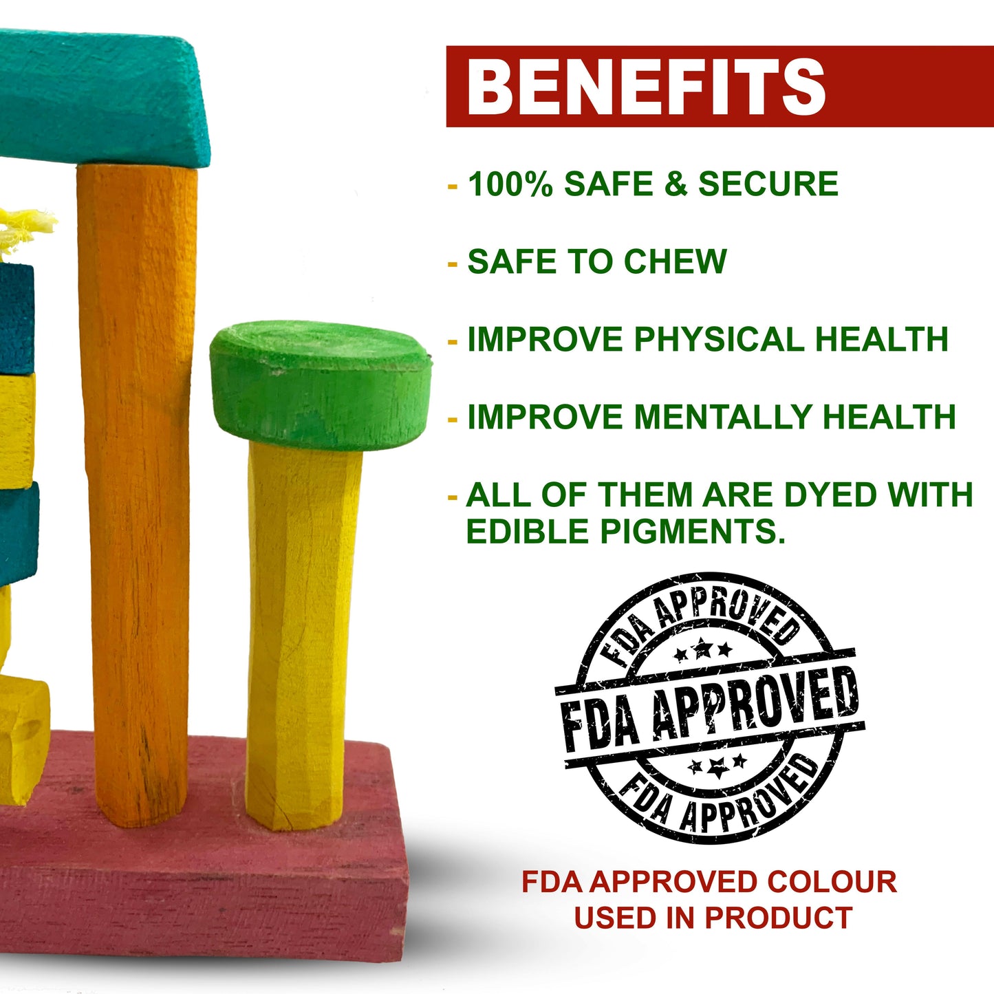 Congo 34X23cm Exclusive Colorful Exercise Swing Stand for Budgies, Lovebird, Monk Parakeet, Finch and Other Birds (Piece of 1)