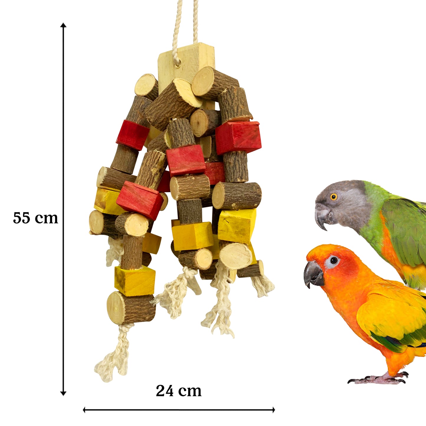 Congo® 55X24 cm Premium Non-Toxic Edible Colored Chewing Toy for Conures, Senegal, Amazon, African Grey, Macaws, Cockatoo, Eclectus and Other Birds (Piece of 1)