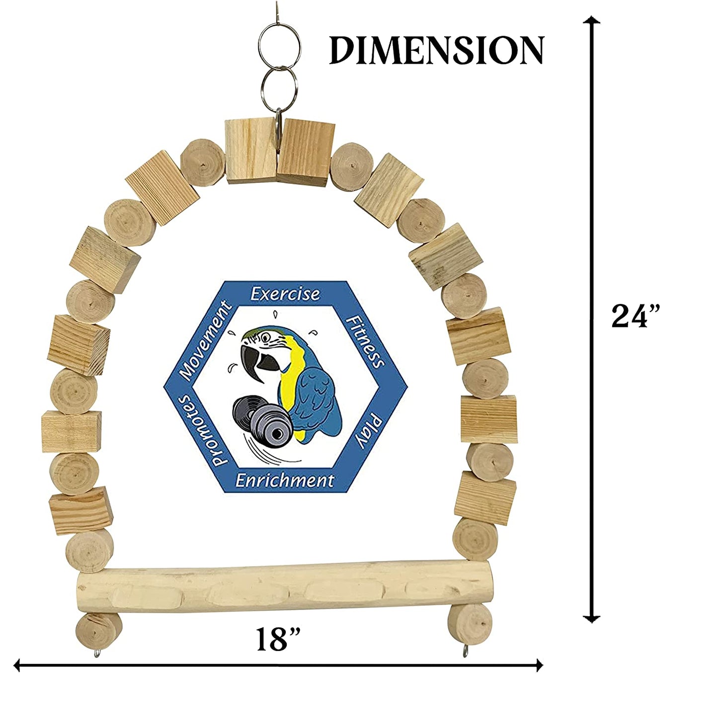 Congo® 24X18 Inch Dotted Perch Chew Swing Toy for Macaw, African Grey, Cockatoo and Large Birds (Piece of 1)