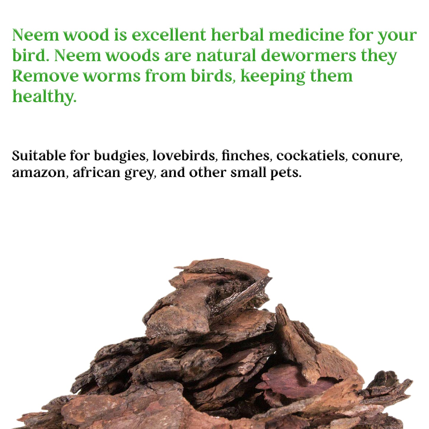 Congo 300gm Neem Chewing Bark for Budgies, Lovebirds, Cockatiels, Conure, Amazon, African Grey and Other Small Pets, 300gm