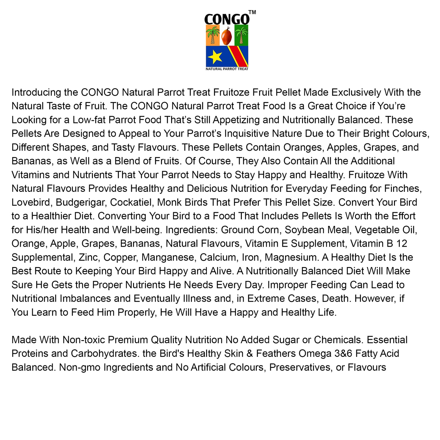 CONGO 1Kg Premium Fruitoze Fruit Sticks For Finch, Lovebird, Budgerigar, Cockatiel, Conure, Monk And Other Small Size Birds (1Kg), 1 Count