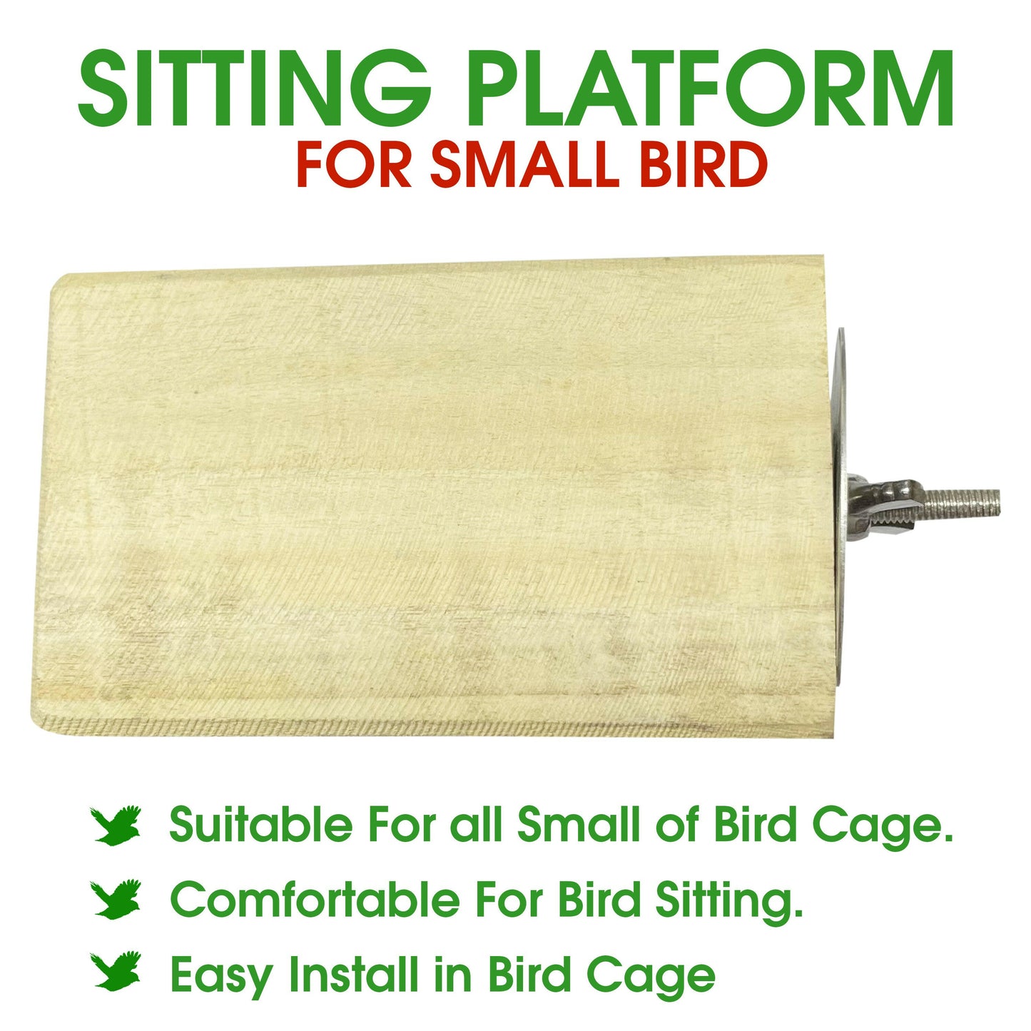 Congo 5 inch Chew-Safe Wood Sitting Platform Bird Toy for Budgies, Love Bird, Cockatiel and Other (Piece of 1)