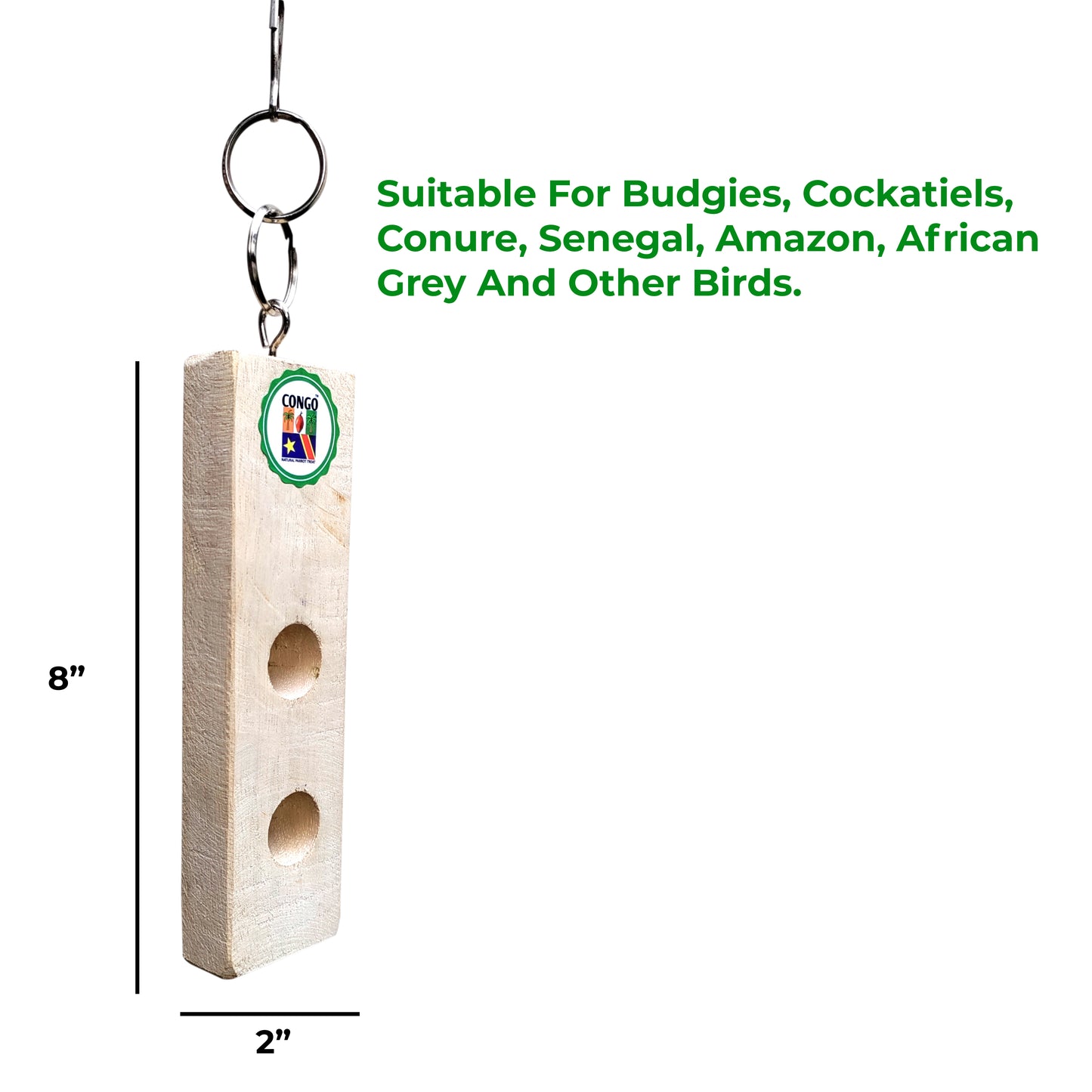 Congo Twigs Holder for Holding Natural Plant Twigs for Budgies, Cockatiels, Conure, Senegal, Amazon, African Grey and Other Birds Piece of 1