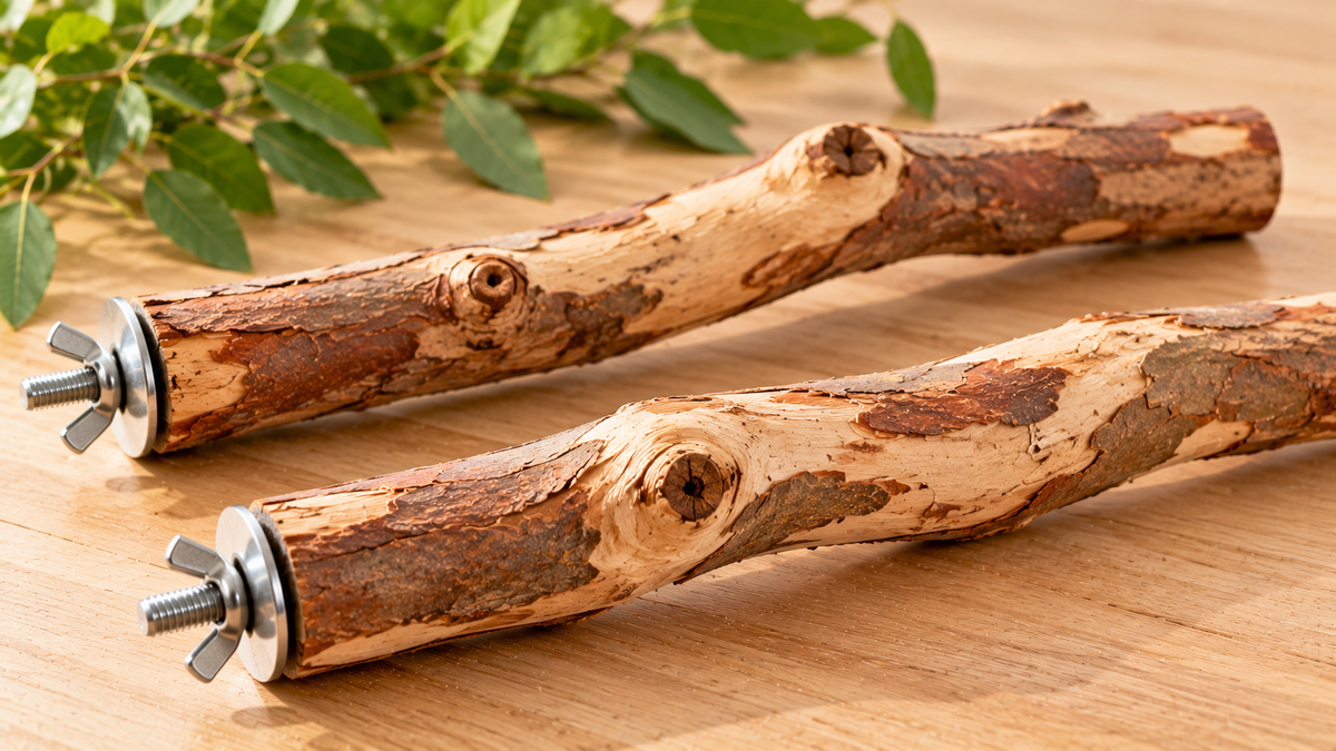 Natural eucalyptus perches for birds