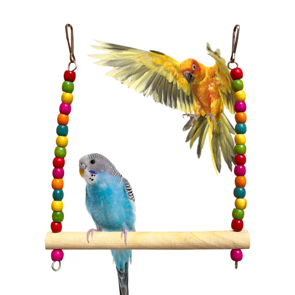CONGO Wooden Beads Bird Swing 22x20cm