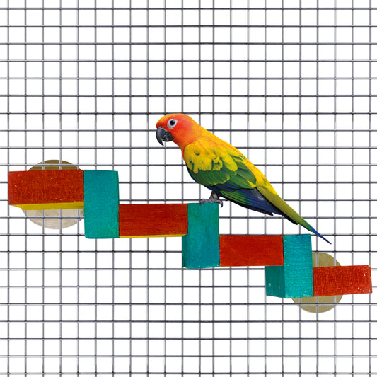 Congo Natural 11X4 in. Colored Fix Ladder On Cage for Lovebirds, Cockatiels, Senegal, Conure and Other Birds (Piece of 1)