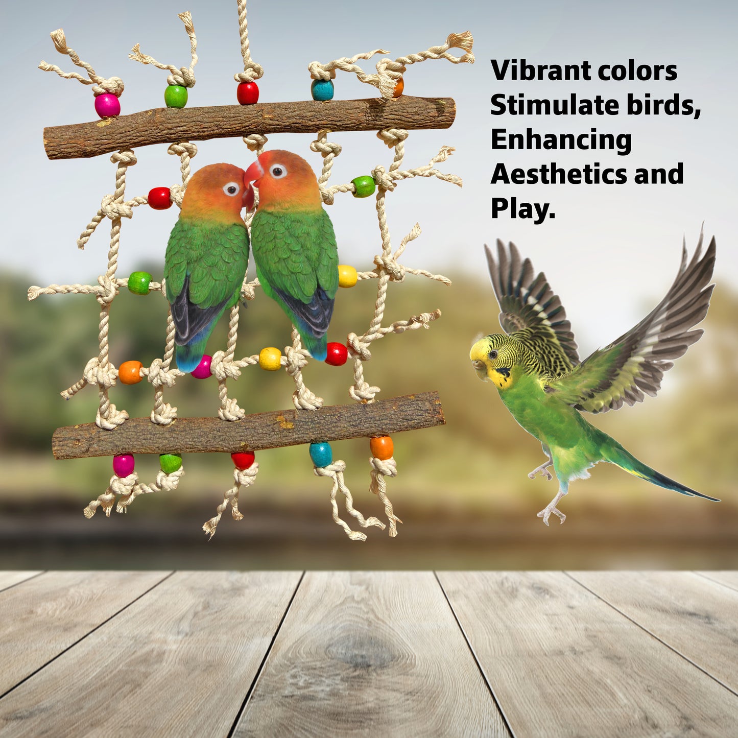 Congo® 21X36cm Mini Natural Colorful Net Hanger for Parakeets, Lovebirds, Cockatiels, Budgies and Other Birds