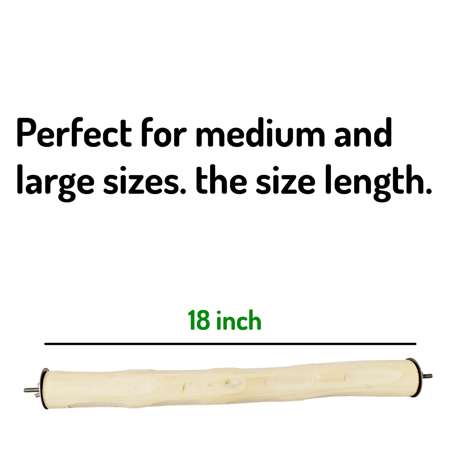 Congo® 18" Inch Dotted Perch Made with Safe Eucalyptus Wood for African Grey, Macaw, Cockatoos, Amazon and Other Big Birds (Piece of 01)