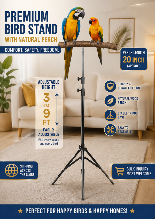 CONGO Adjustable Bird Stand with Natural Perch