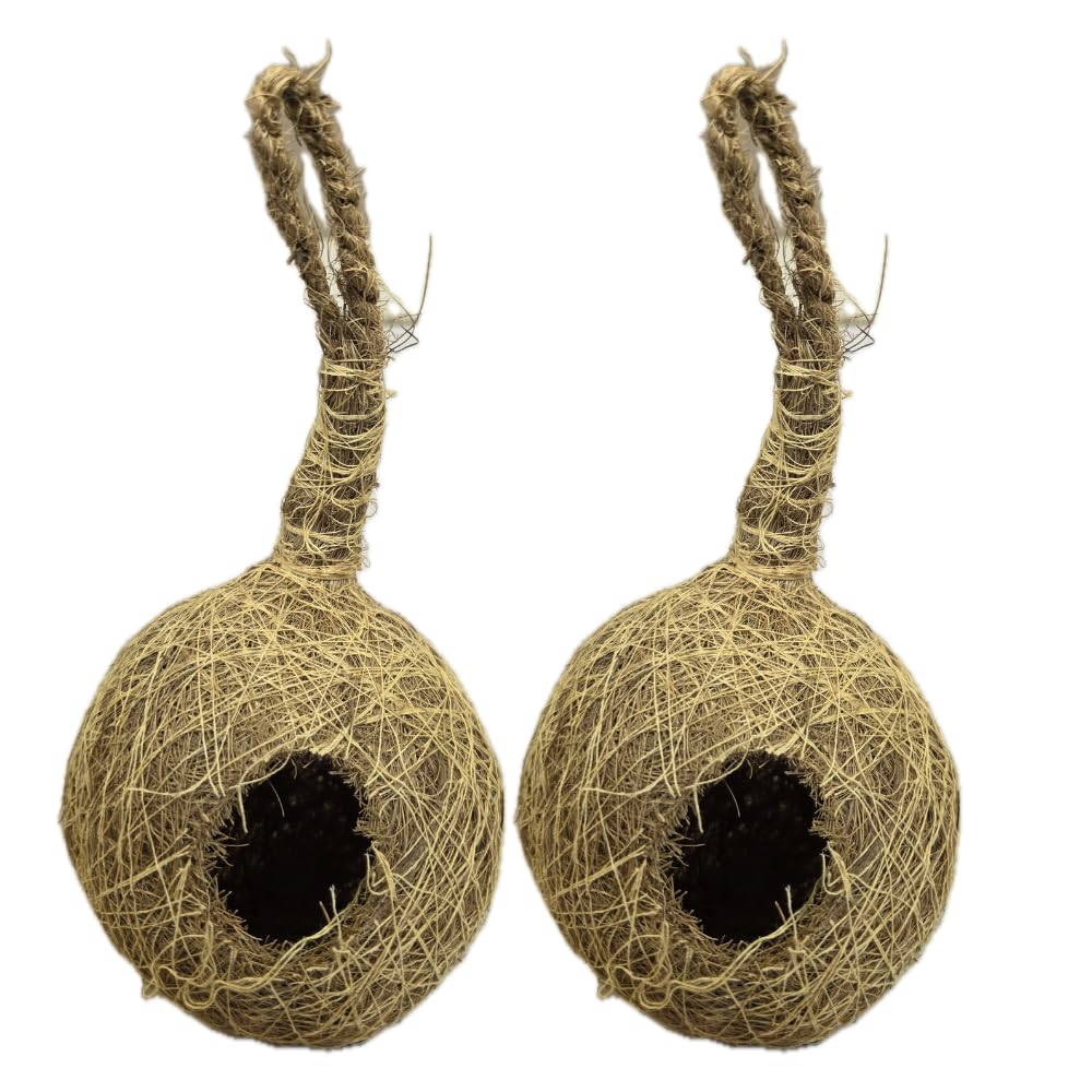 Congo Natiral Hanging Coconut Fiber Bird Nest - | Suitable for Small Birds Breed | 100% Natural Coir Breeding Nest for Sparrow, Finch, Parakeet, Hummingbird and Other Small Birds