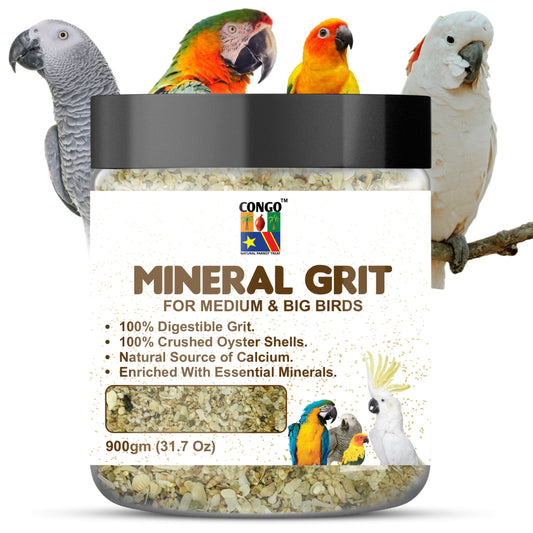 Congo® 900gm Mineral Grit for Healthy Bird Digestive System for Conure, Cockatoos, African Grey, Macaw and Other Big Birds (900gm)