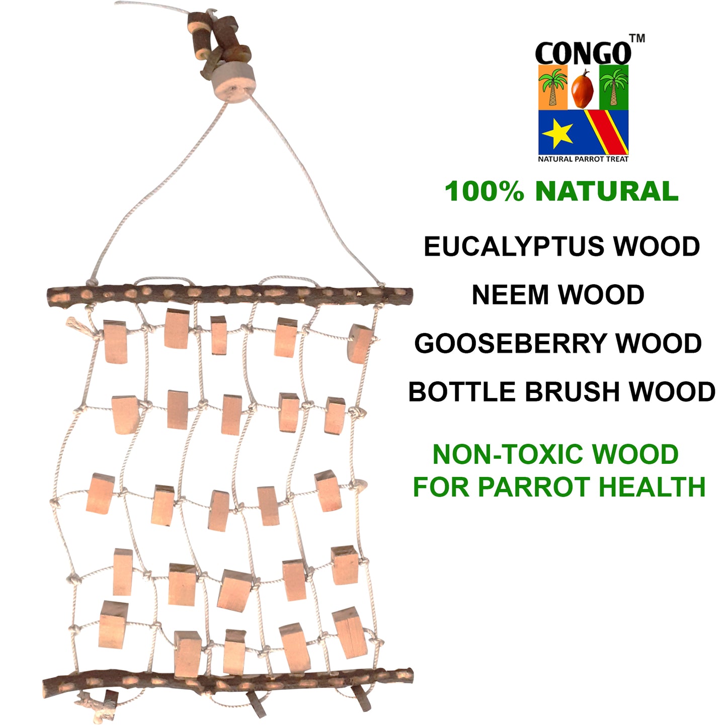Congo® 35X18 inch Climbing Net Bird Toy | Playing & Chewing for Conure, Amazon, African Grey and Macaw Piece of 1