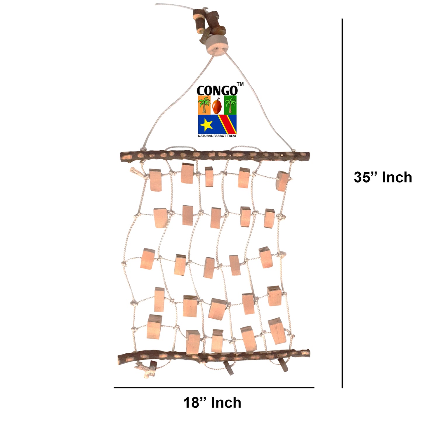 Congo® 35X18 inch Climbing Net Bird Toy | Playing & Chewing for Conure, Amazon, African Grey and Macaw Piece of 1