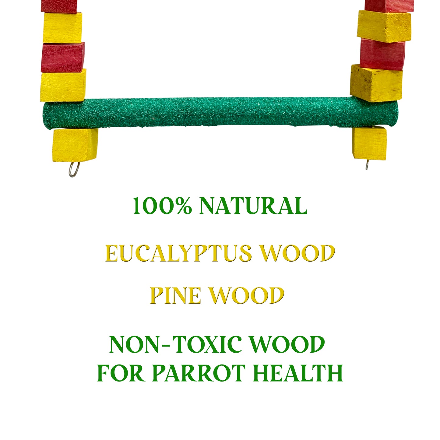 Congo® Colored 18X12 Inch Nail Trimming Sandy Swing Wooden Bird Toys Cage Accessories for Conure, African Grey, Senegal, Amazon, Macaw and Other Birds Piece of 1
