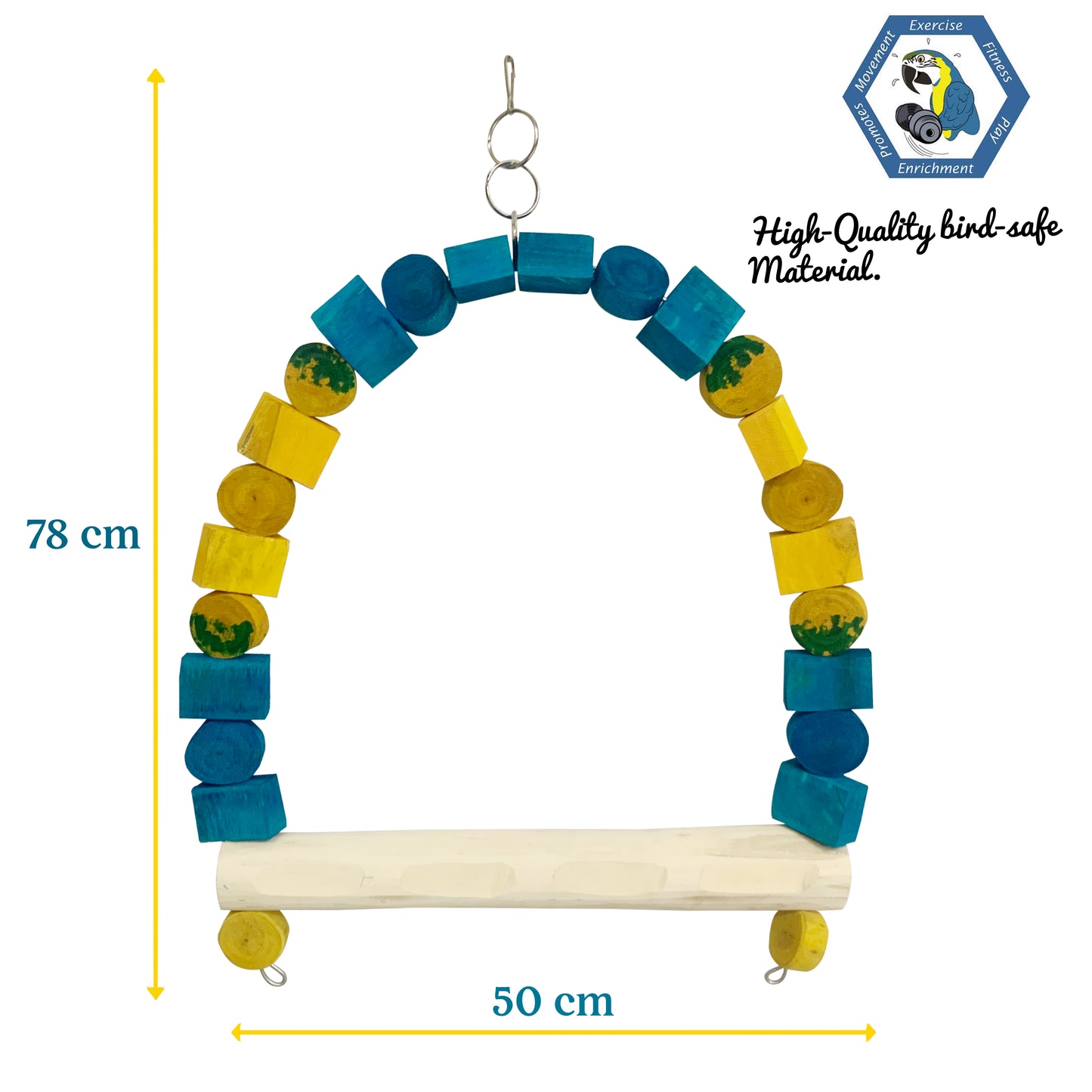 Congo 78X50cm Blue & Gold Macaw Colour Swing for Macaws (Piece of 1)
