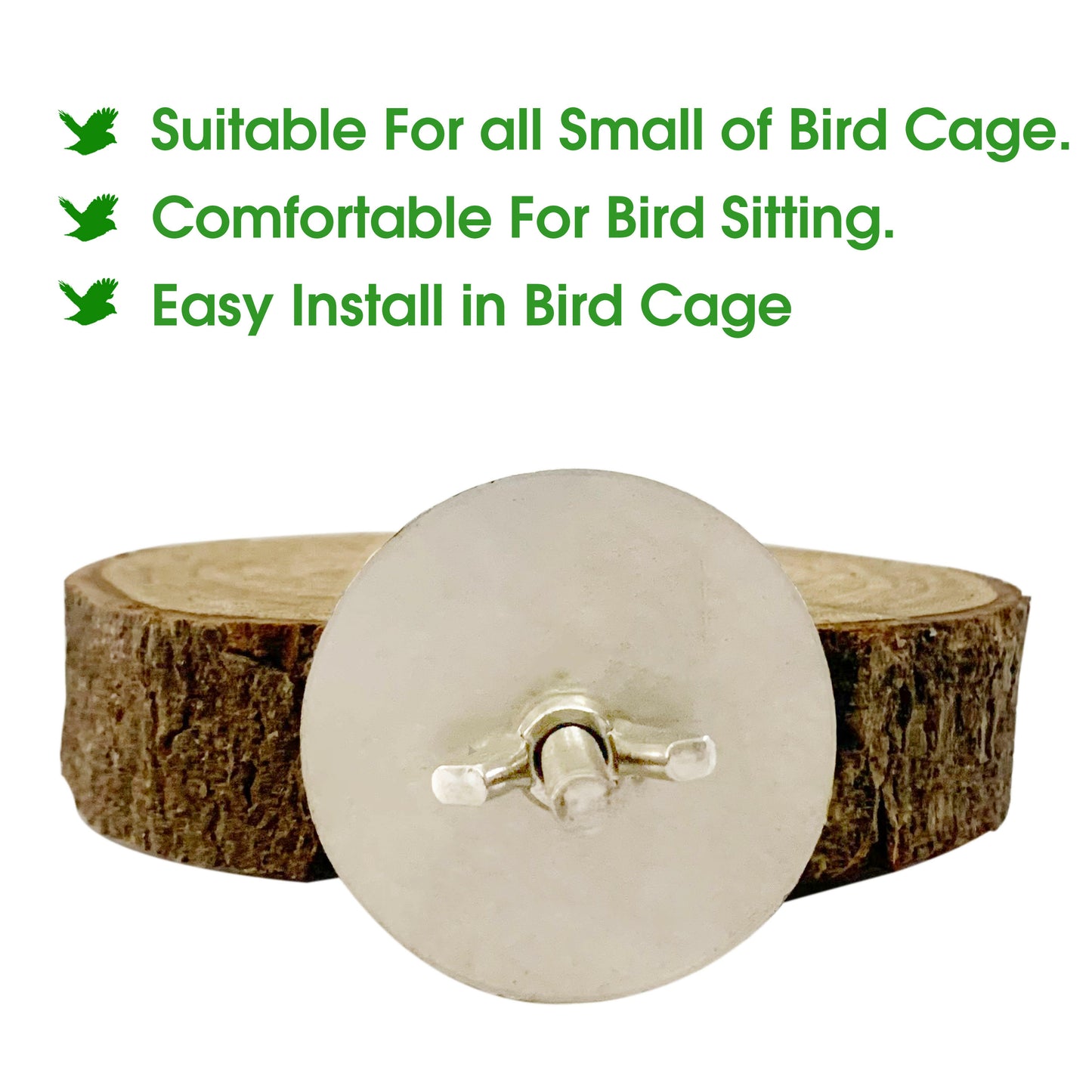 Congo 5 Inch Essential Wooden Round Platform for Budgies, Lovebirds and Other Birds (Piece of 1)