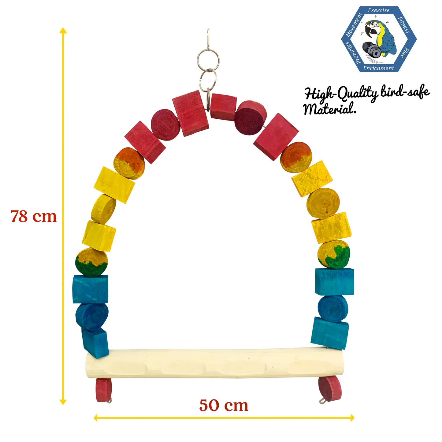 Congo 78X50cm Scarlet Macaw Colour Swing for Macaws (Piece of 1)